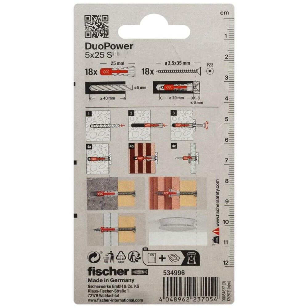 UNIVERSALPLUGG FISCHER 5X25MM 18STK