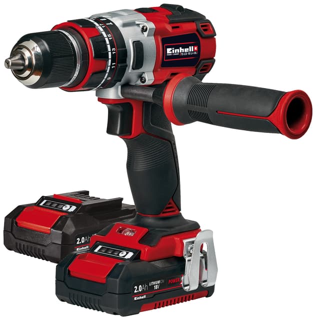 Akku-slagbore-/skruemaskine med 2 × 18 V 2,0 Ah-batteri og oplader