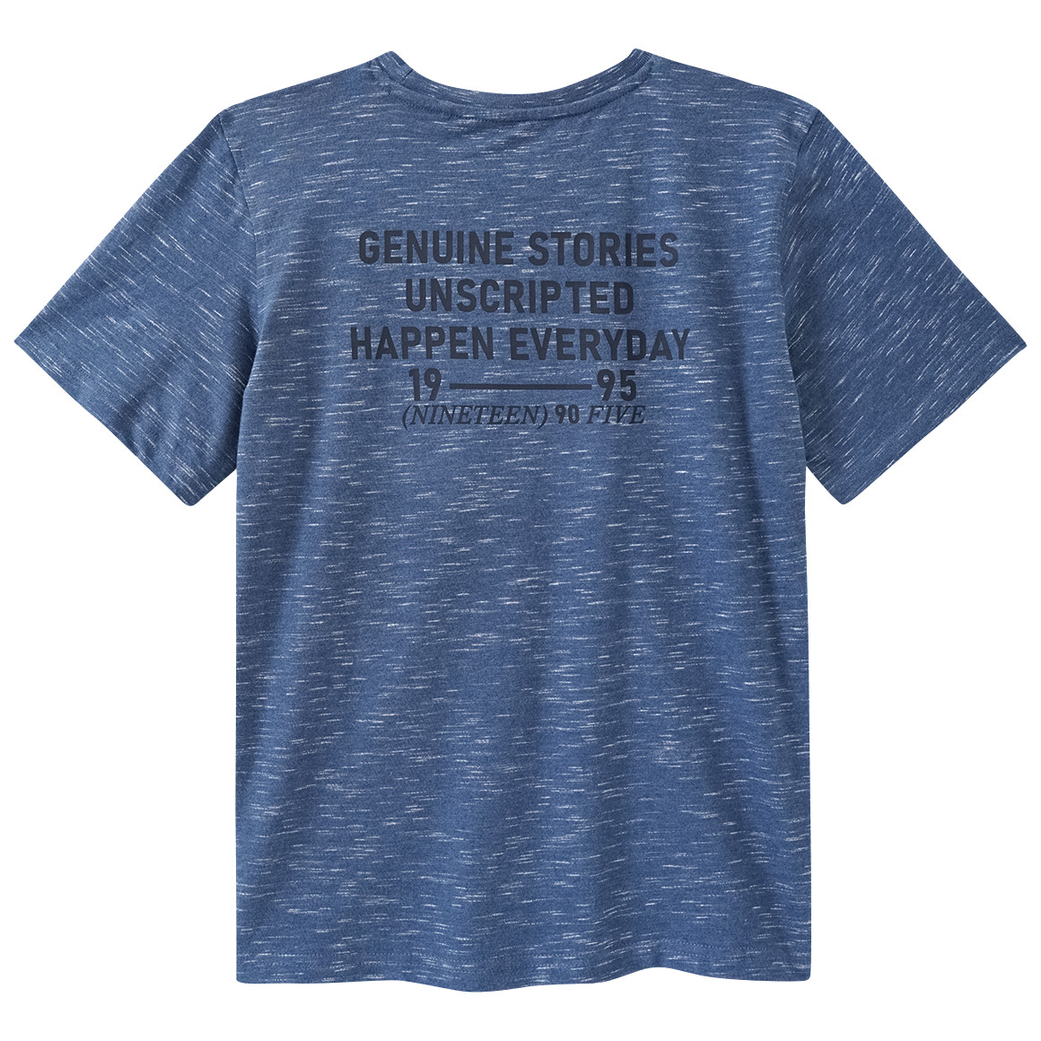 Yigga Jungen T-Shirt mi Rücken-Print dunkelblau