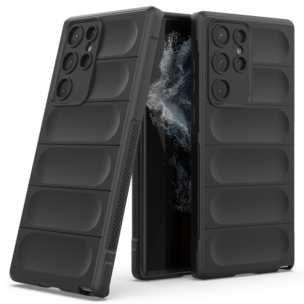 Samsung Galaxy S22 Ultra 5G Outdoor Gummi Schutzhülle Anti-Drop - Schwarz