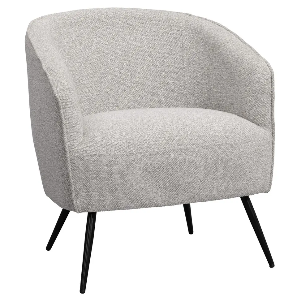 Fauteuil Carlton - bouclé stof - lichtgrijs
