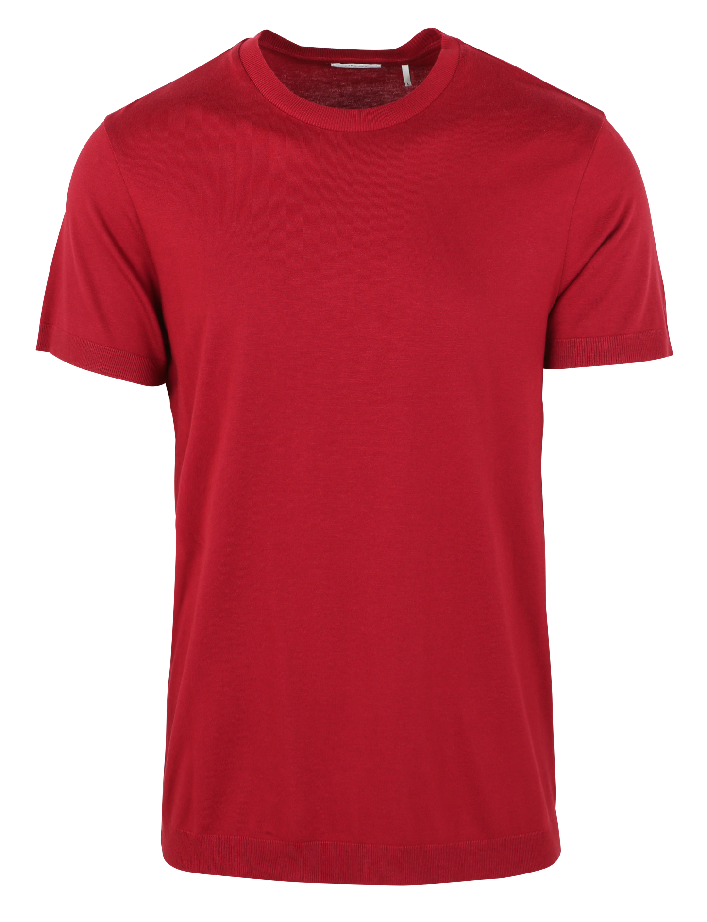 Tee-shirt col rond en coton stretch | Rouge