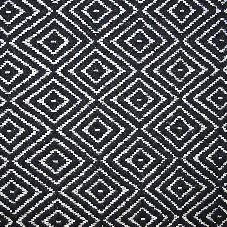 Tapis coton Diamond GoodHome 60 x 90 cm noir et blanc