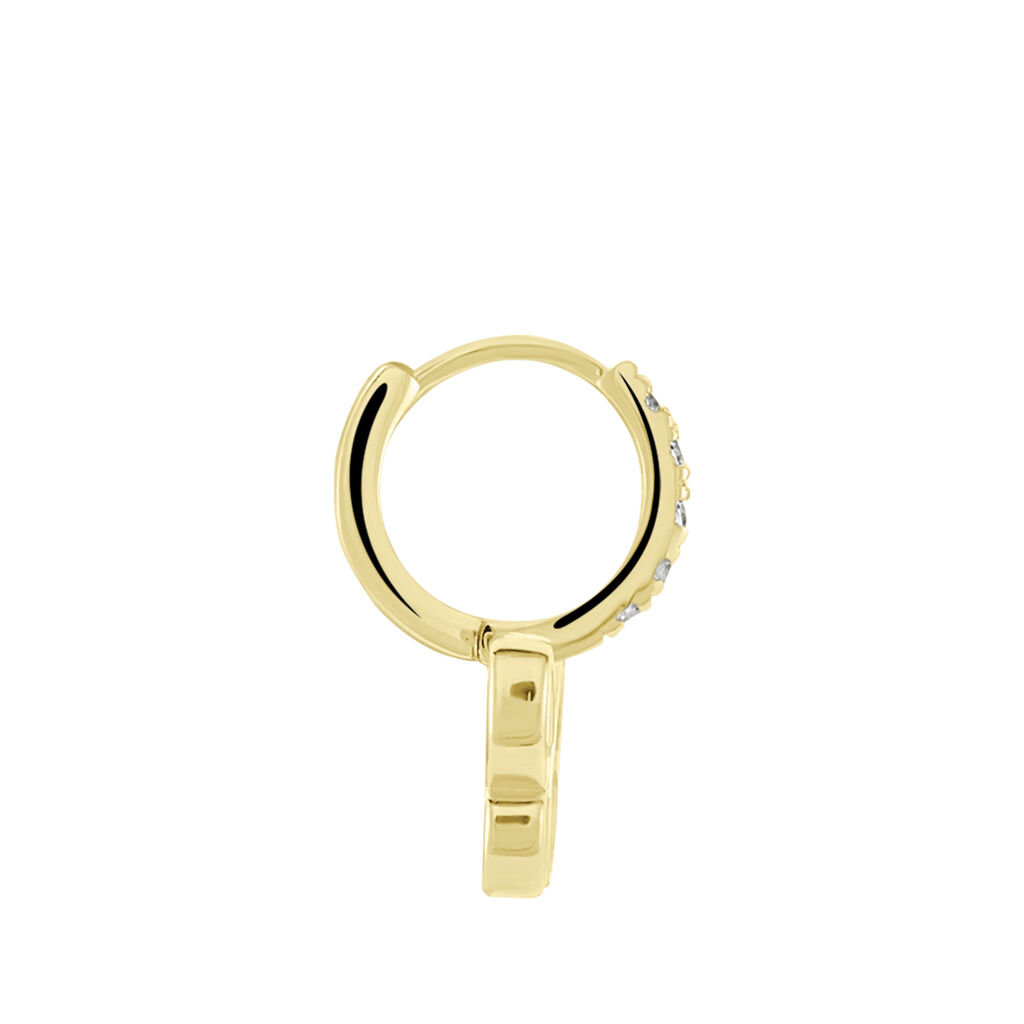 Créole Unitaire Argent Dore Butterfly Nacre Rose Oxydes De Zirconium