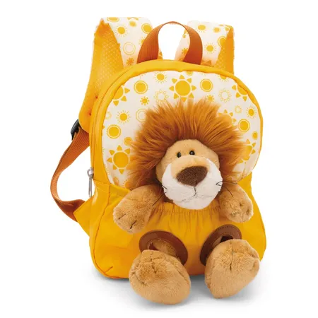 NICI Rucksack mit Löwe Plüschtier gelb