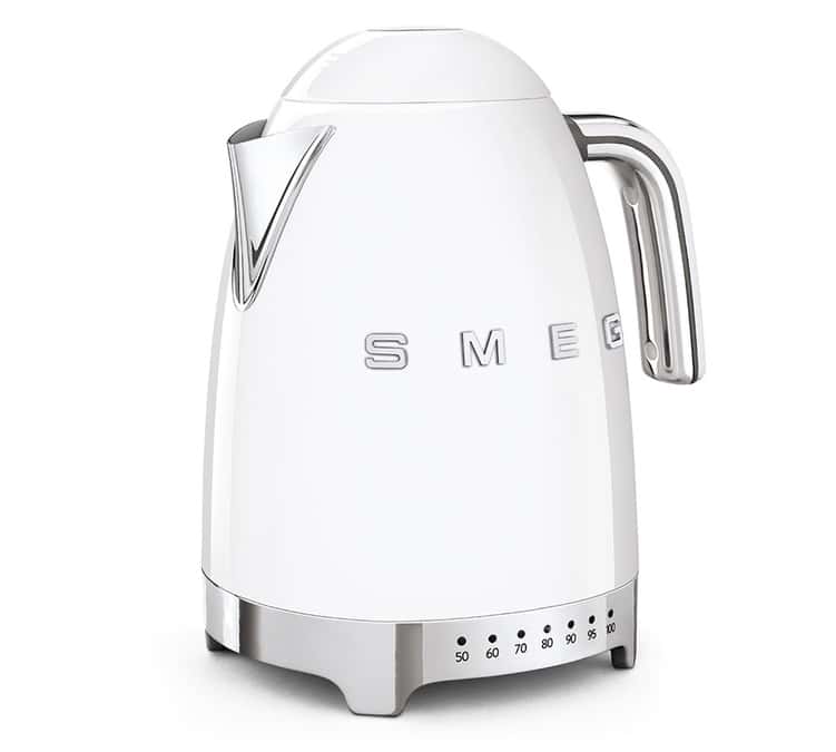 Bouilloire SMEG KLF04WHEU Blanc - température réglable + Offre Cadeau