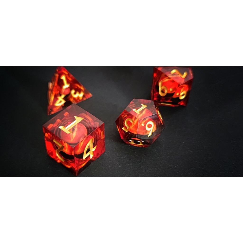 Set de 7 Dés JDR Répliquant : Œil de Dragon Mouvant