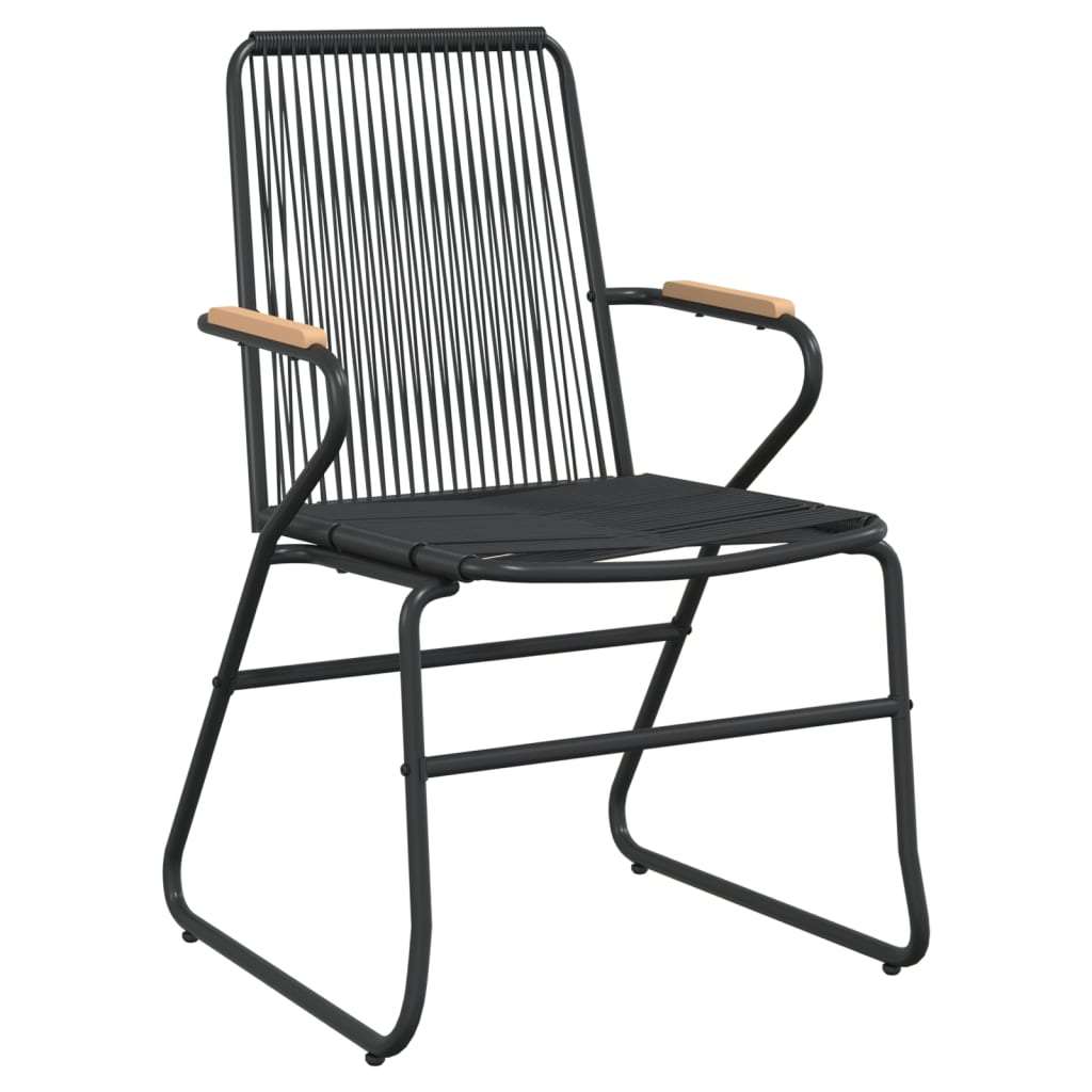 Mobilier à dîner de jardin 5 pièces noir rotin pvc