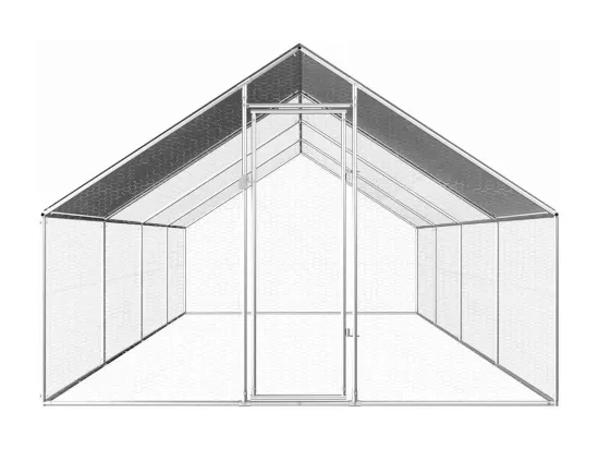 Poulailler d'extérieur 2,75 x 8 x 1,92 m Acier galvanisé