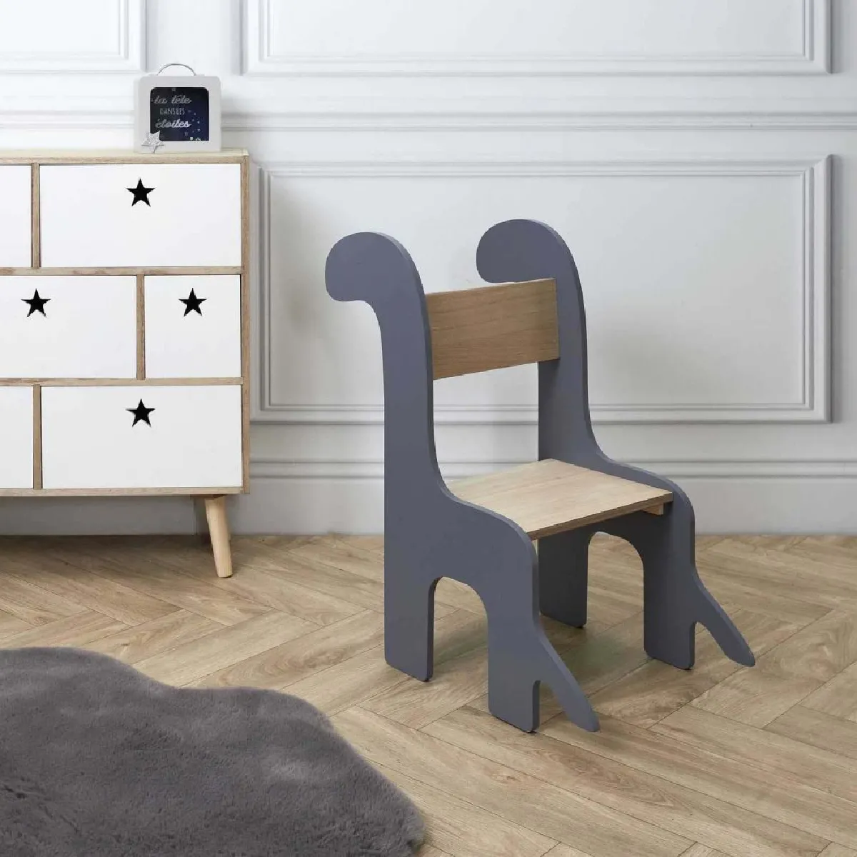 The Home Deco Kids Chaise Enfant Animal Dino - Gris