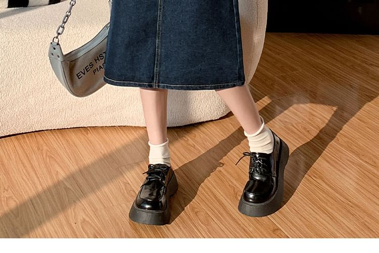 Magimomo - A-lijn denim rok met hoge taille en split aan de achterkant