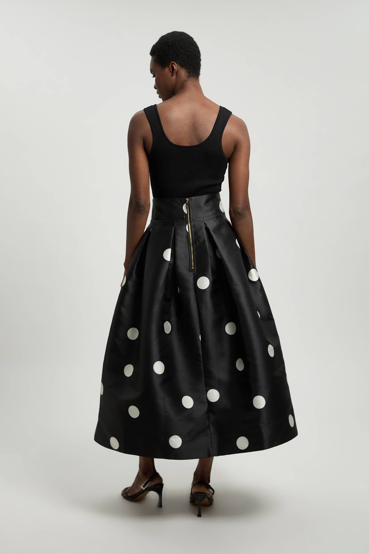 KarenMillen Jupe De Bal En Twill Tissé À Pois Petite