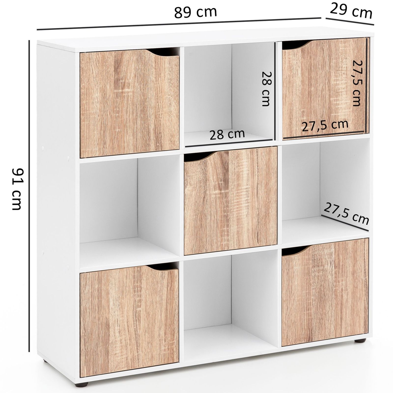 Regal - weiß - Sonoma Eiche - 89 cm breit