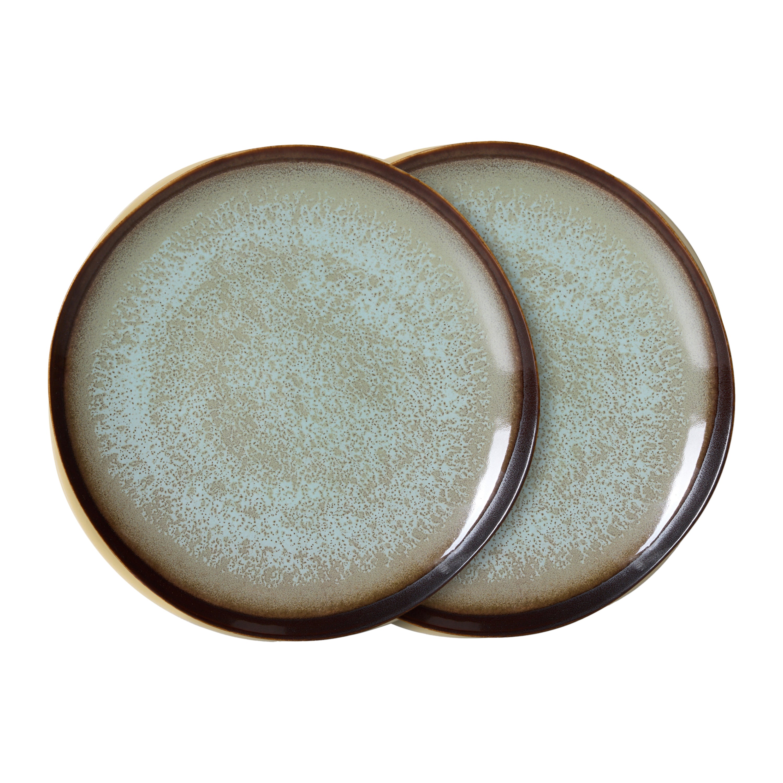 HKliving 70's Ceramics Bord Ã 22 cm - Set van 2 - Contrast