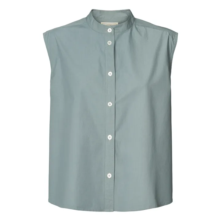 GAI+LISVA Top Elisa Popeline de Coton Bio | Gris bleuté