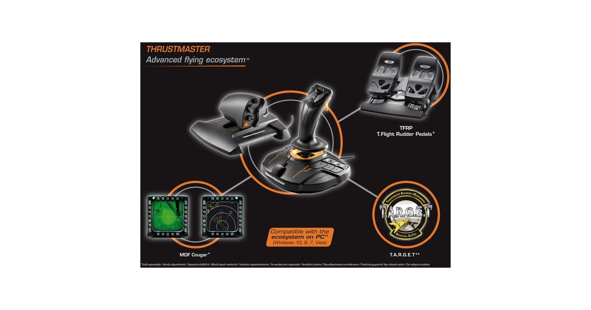 ThrustmasterT.16000M FCS HOTAS gaming hotas  (Zwart/oranje, Pc)