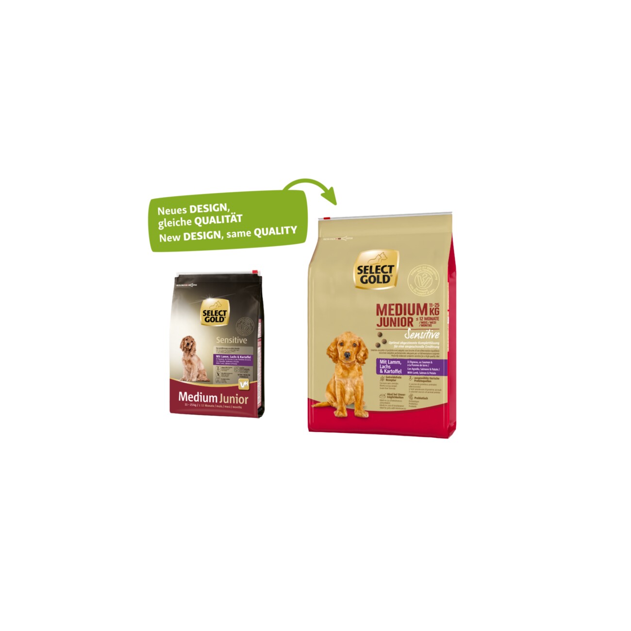 SELECT GOLD Sensitive Medium Junior Lamm/Lachs/Kartoffel 4 kg