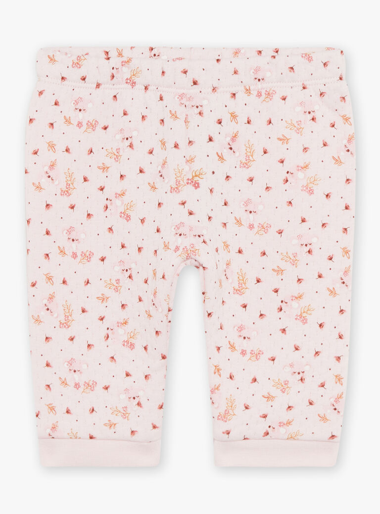 Ensemble haut et bas de pyjama en velours rose clair