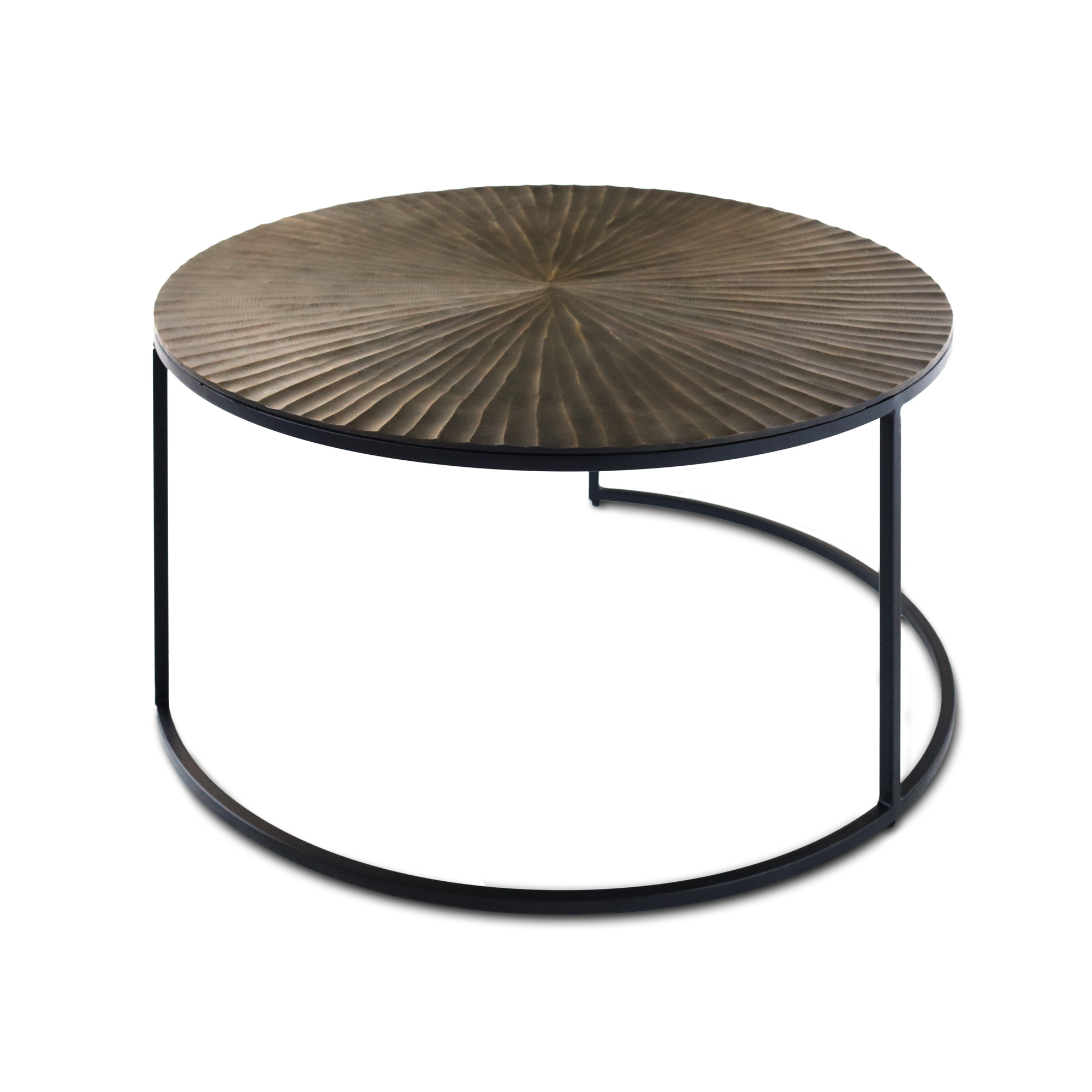 Set Couchtische 'Rondia', gold, schwarz von fischer's lagerhaus