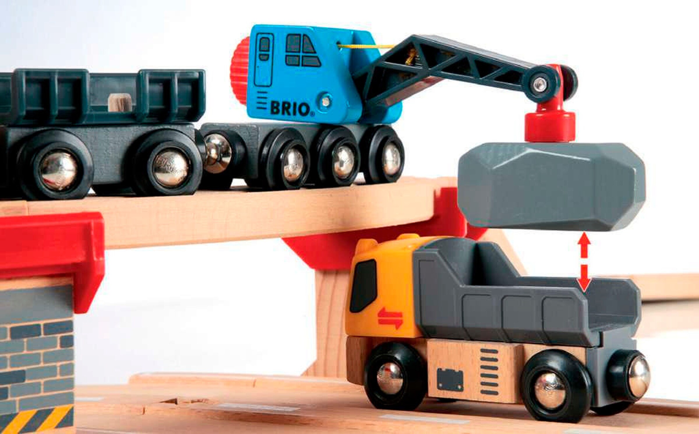BRIO Steinverlade Set, Straßen & Schienen