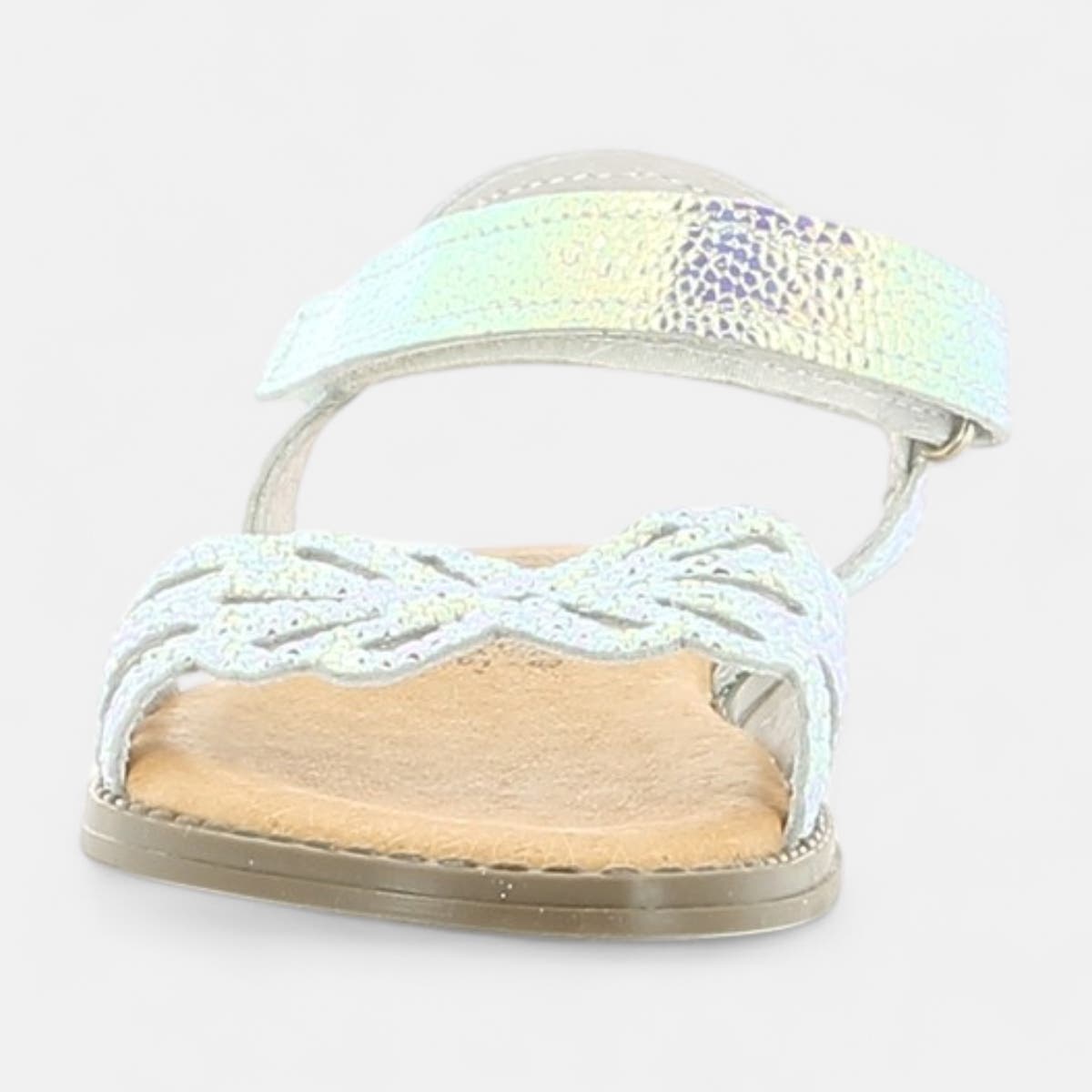 Nu-pieds Fille en cuir or