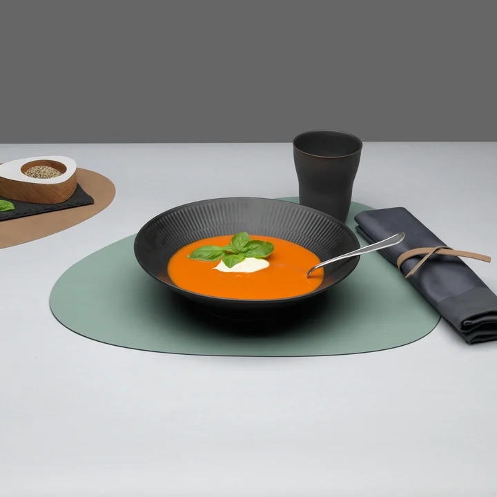 Lind DNA - Geschenkset Curve L, Nupo hellgrau (4 Tischsets   4 Serviettenringe)