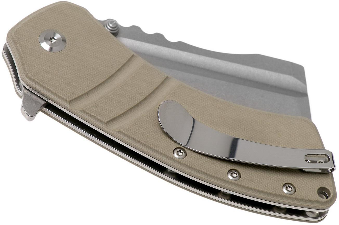 Kansept XL Korvid T1030A5 Satin, Sand G10 zakmes, Justin Koch design
