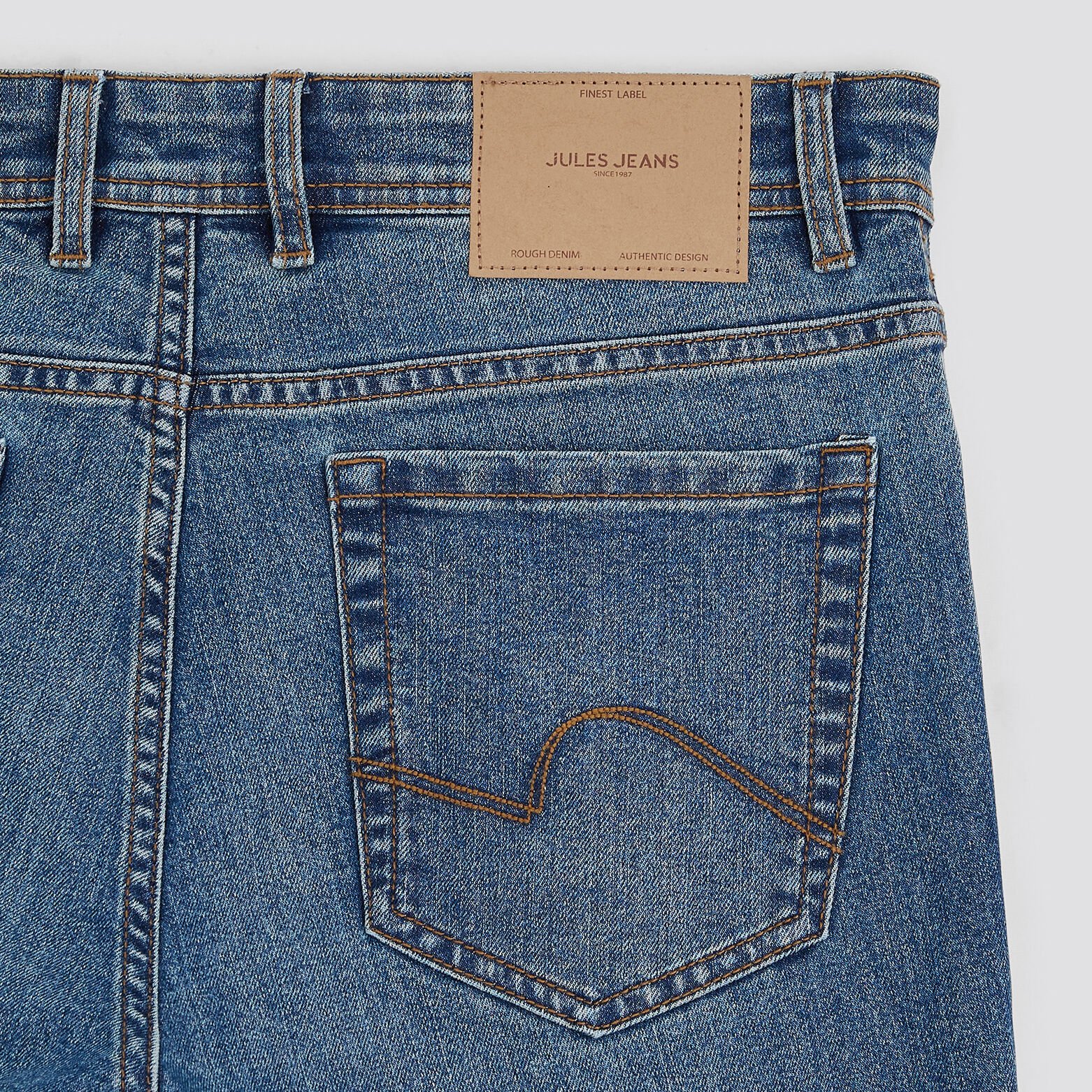 Jean slim en coton et polyester recyclés Bleu