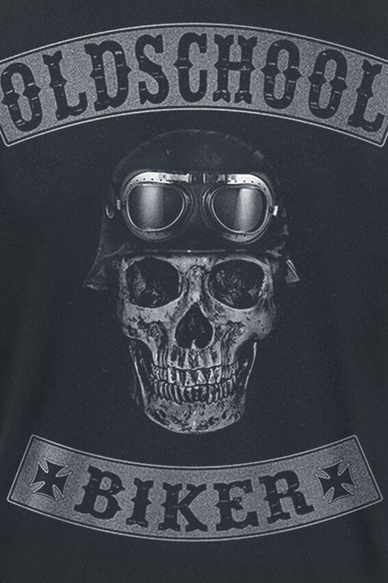Oldschool Biker Skull T-Shirt Manches courtes