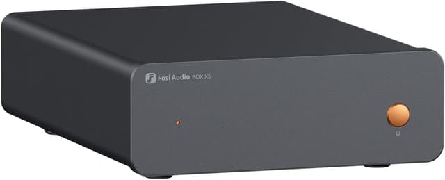 Fosi Audio Box X5 Mini Forforstærker Hjemmeaudio til MM & MC Pickups, Aktive Højttalere, 4-niveau Justerbar Gain 38/48/56/66 dB med RCA