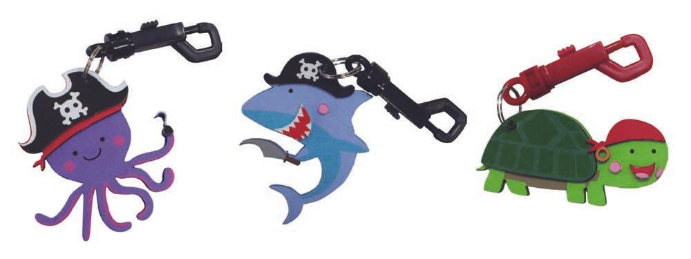 KIT PORTE CLES PIRATE FORMES MOUSSE X18PCS