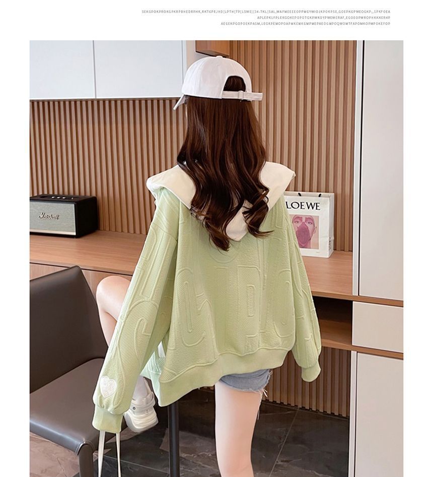 Jewie - Hoodie met rits en letters