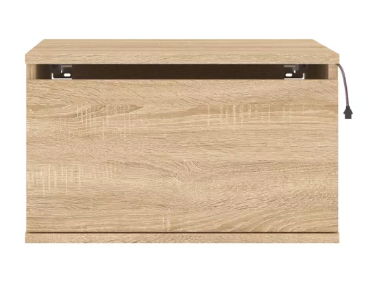 Table de chevet murale avec lumières LED chêne sonoma