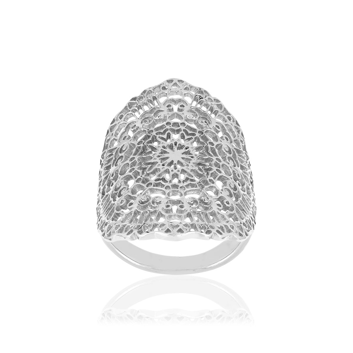 Bague argent 925, motif arabesque