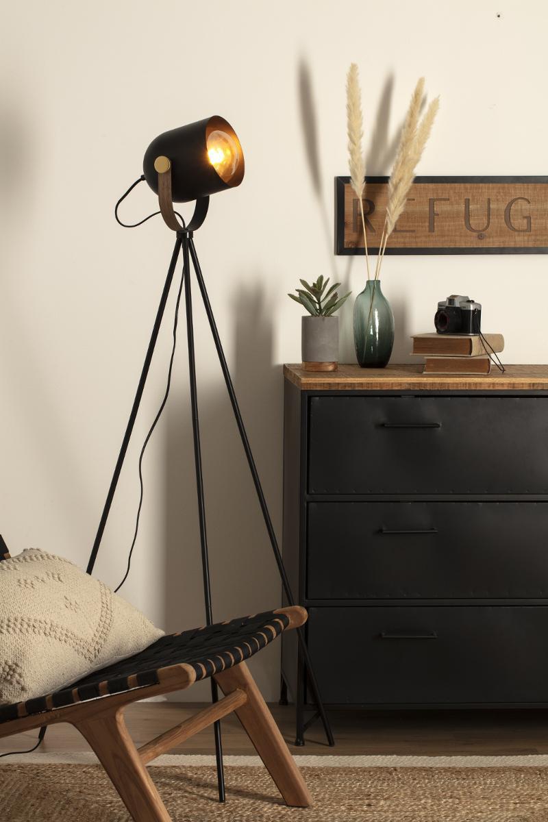 LAMPADAIRE TREPIED BIL NOIR H.136CM