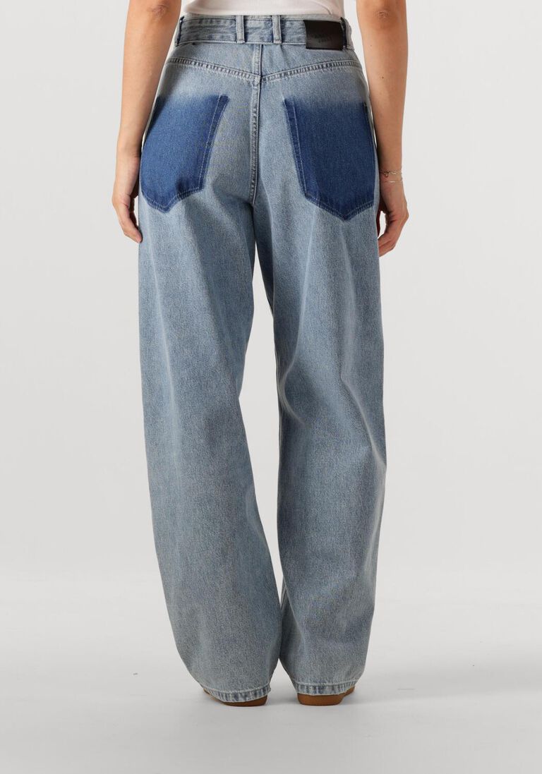 blauwe haute l'amitié wide jeans flip waist pocket tall jeans