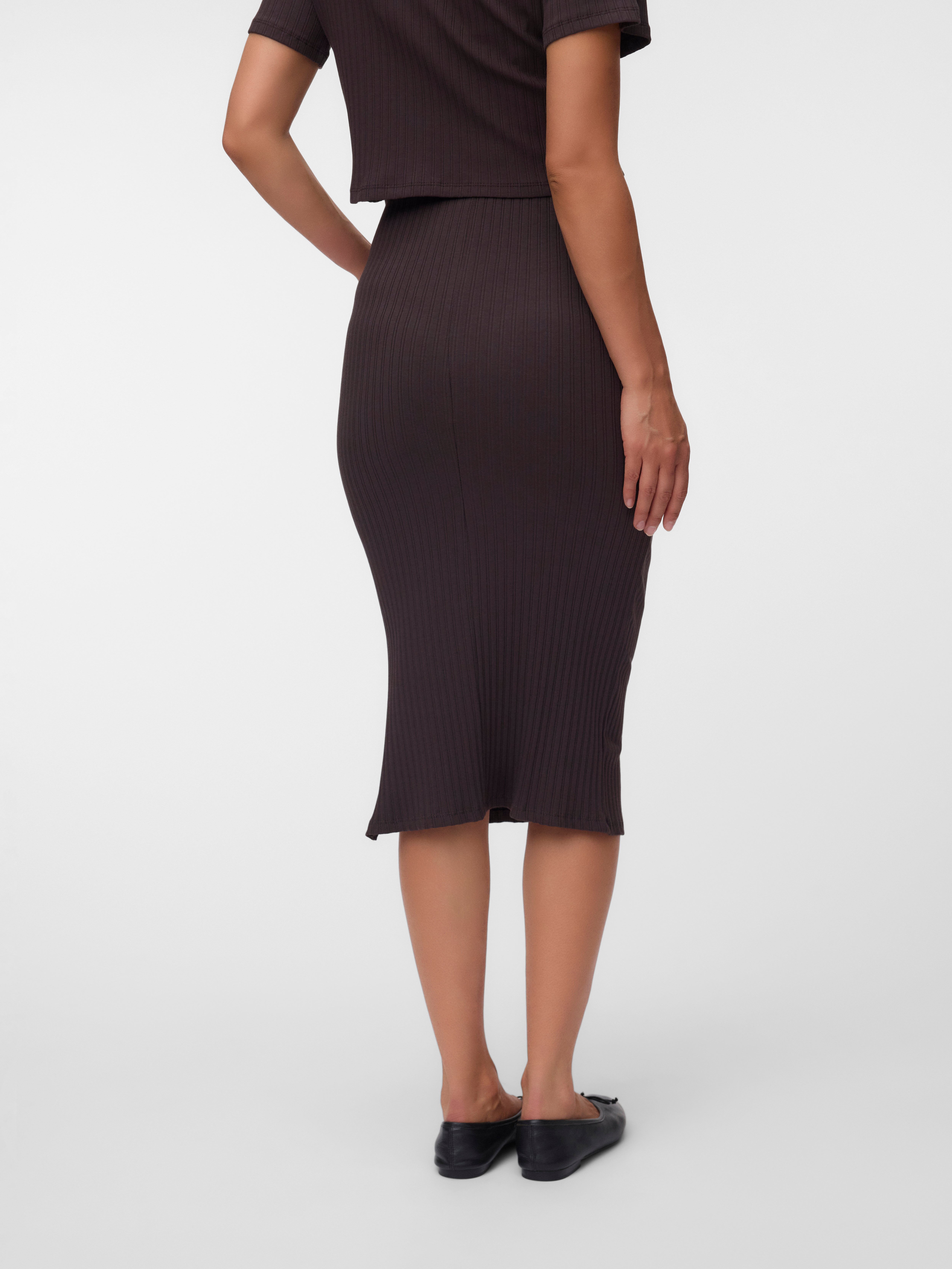 High waist Midi-rok