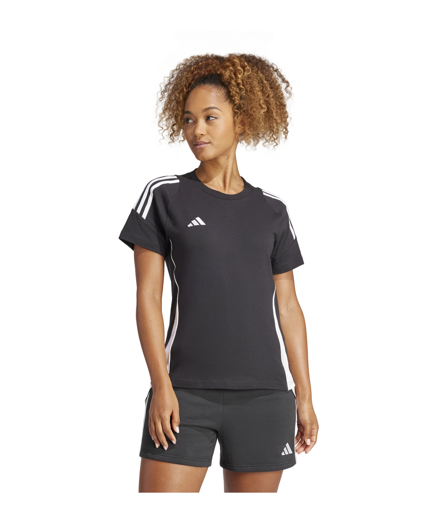 adidas Tiro 24 T-Shirt Damen Schwarz Weiss