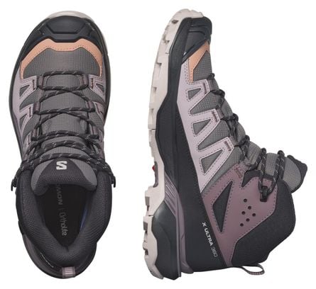 Chaussures de Randonnée Femme Salomon X Ultra 360 Mid GTX Violet Gris