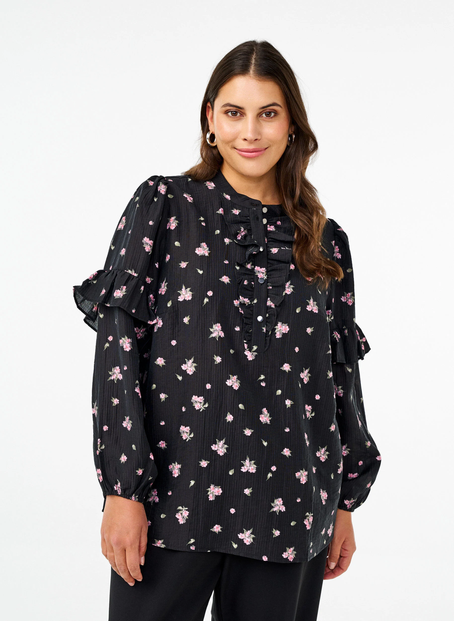 Blomsteret bluse i lyocell