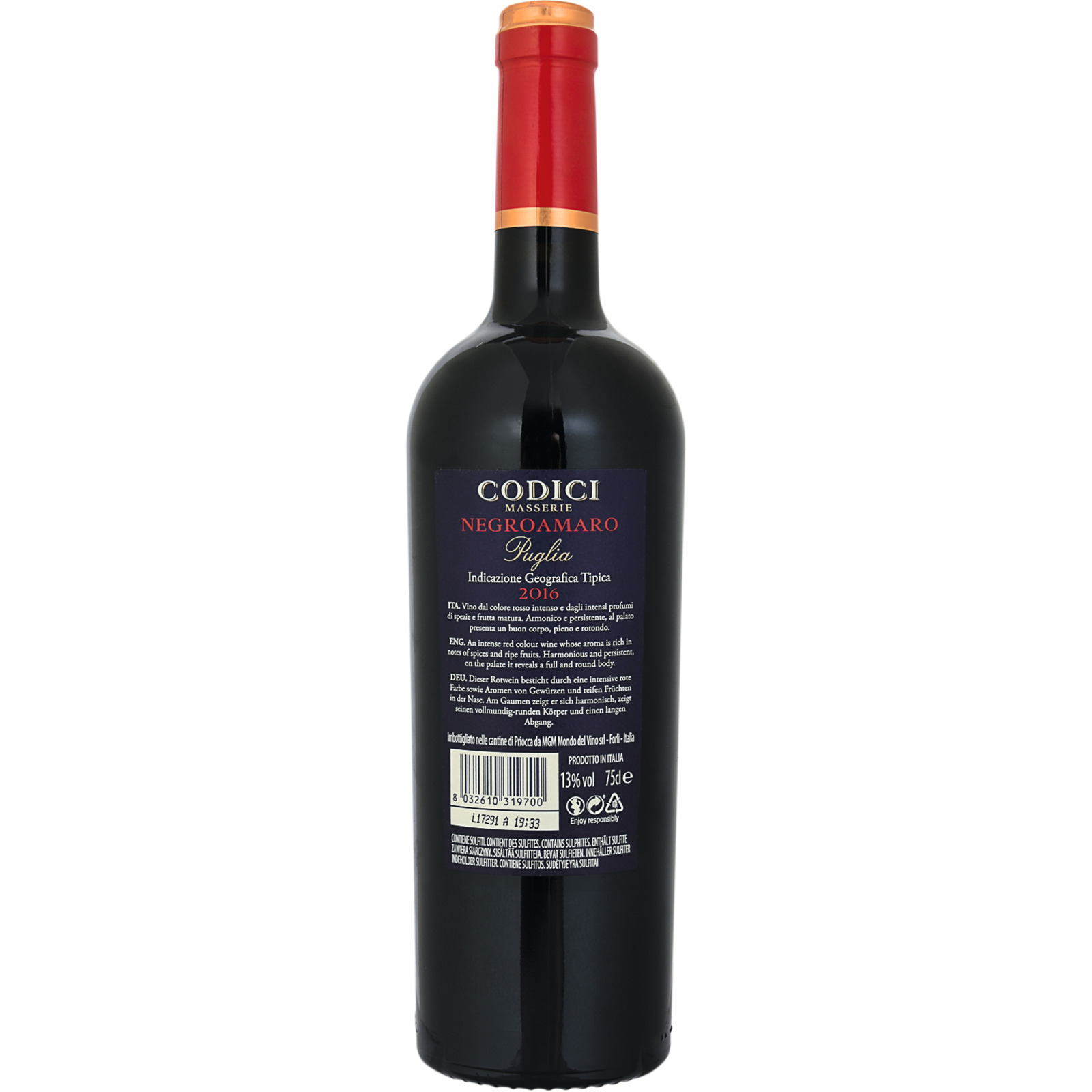Codici Masserie Negroamaro Puglia 75cl