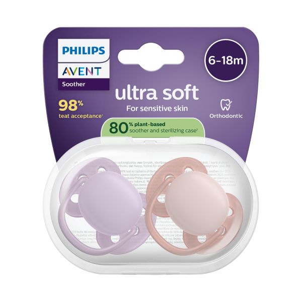Philips Avent Ultra Soft Fopspeen - 2 Stuks - Plant-based