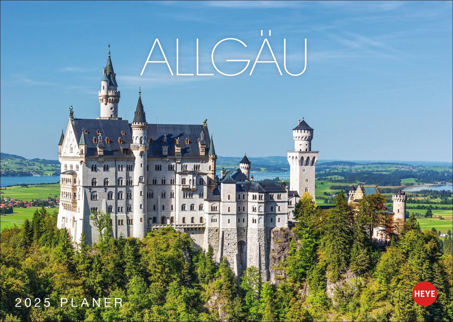 Allgäu Planner 2025: Het Allgäu landschap in een fotowandkalender voor 2025 met volop ruimte voor afspraken en notities. Formaat 31 x 22 cm.