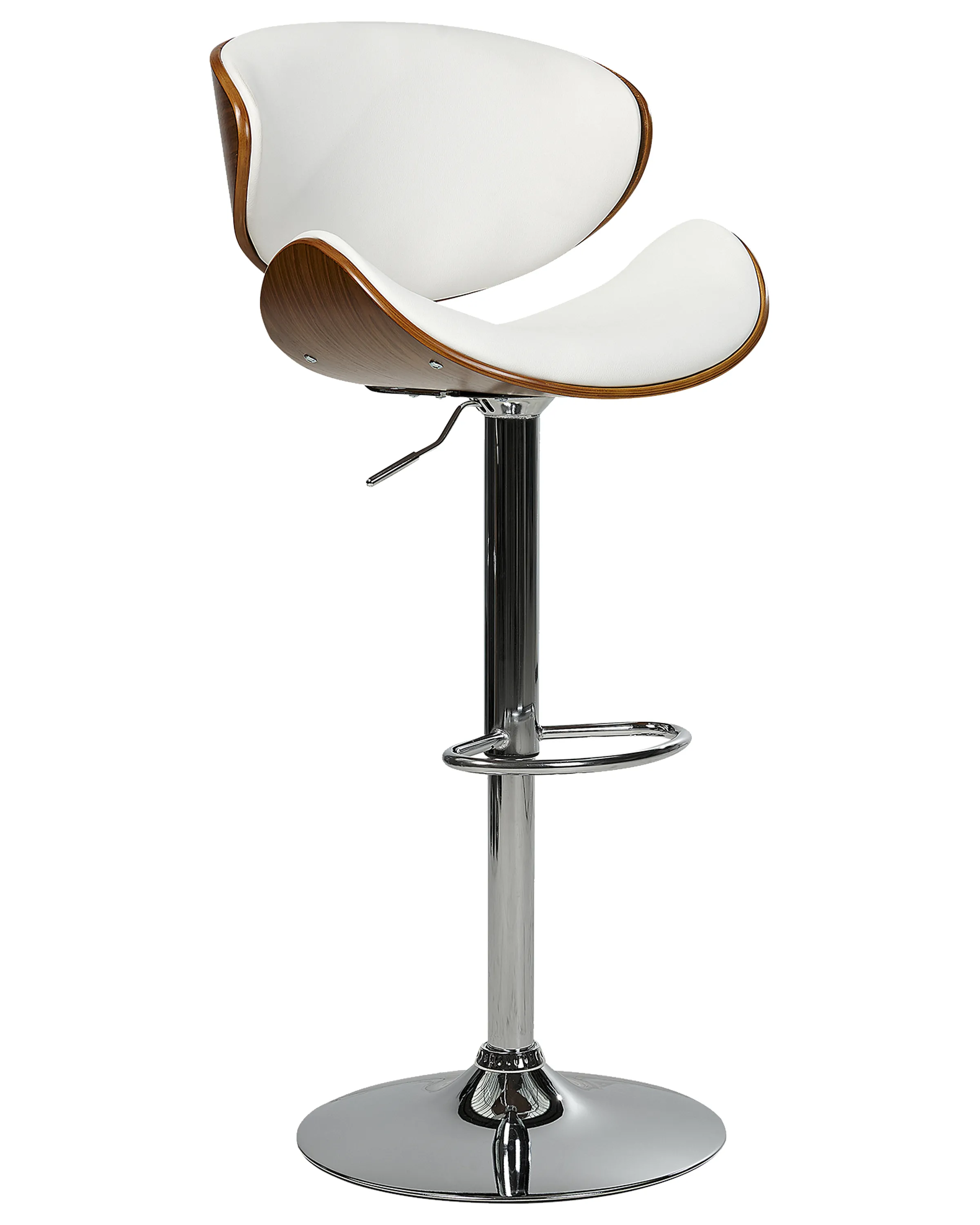 Set van 2 barstoelen ROTTERDAM Kunstleer draaibaar Wit
