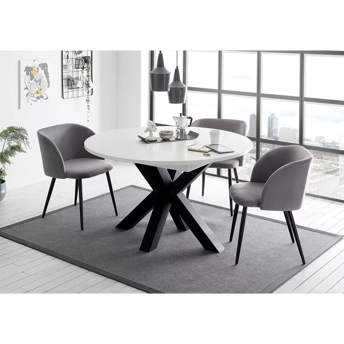 Esstisch Big System Rund schwarz,weiss