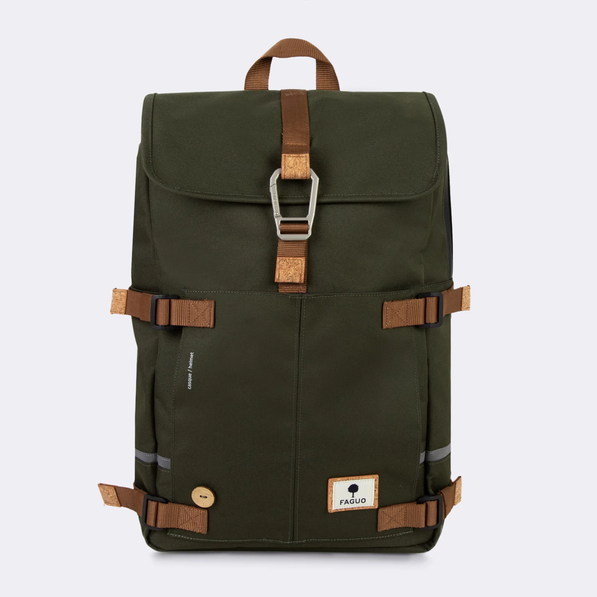 Sac à dos kaki végan en polyester recyclé - modèle Commuter