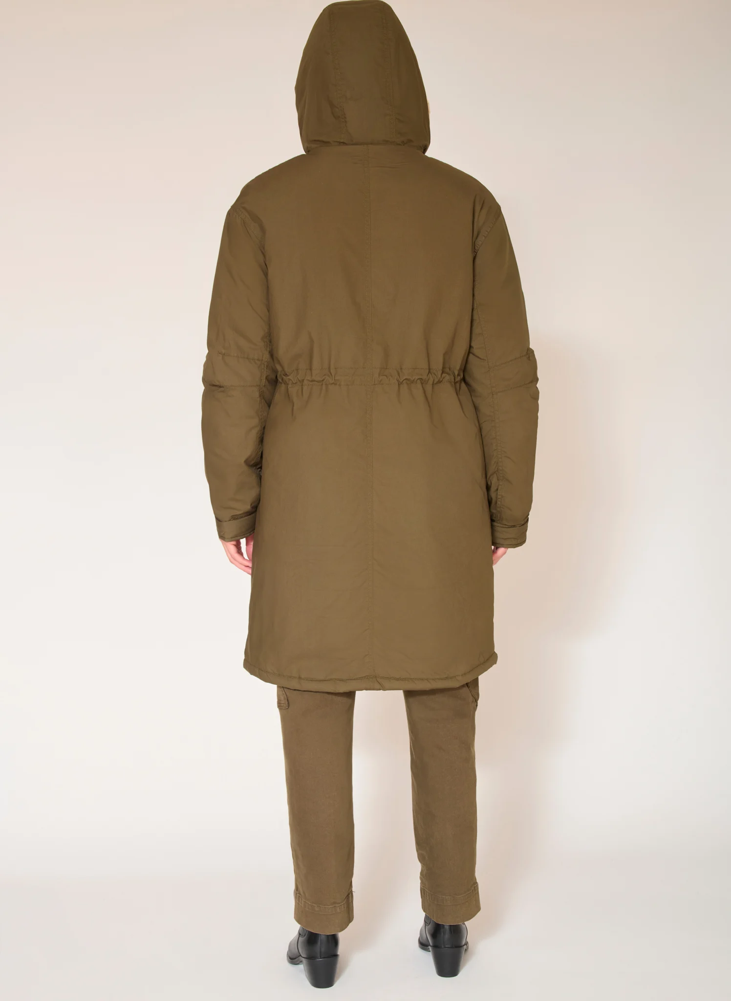 MANOA - Manteau col montant droit en coton | Vert
