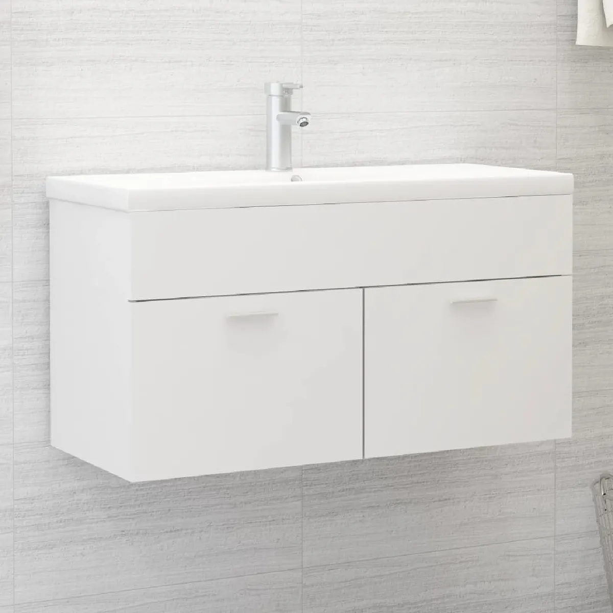 vidaXL Armoire d'évier Blanc 90x38,5x46 cm