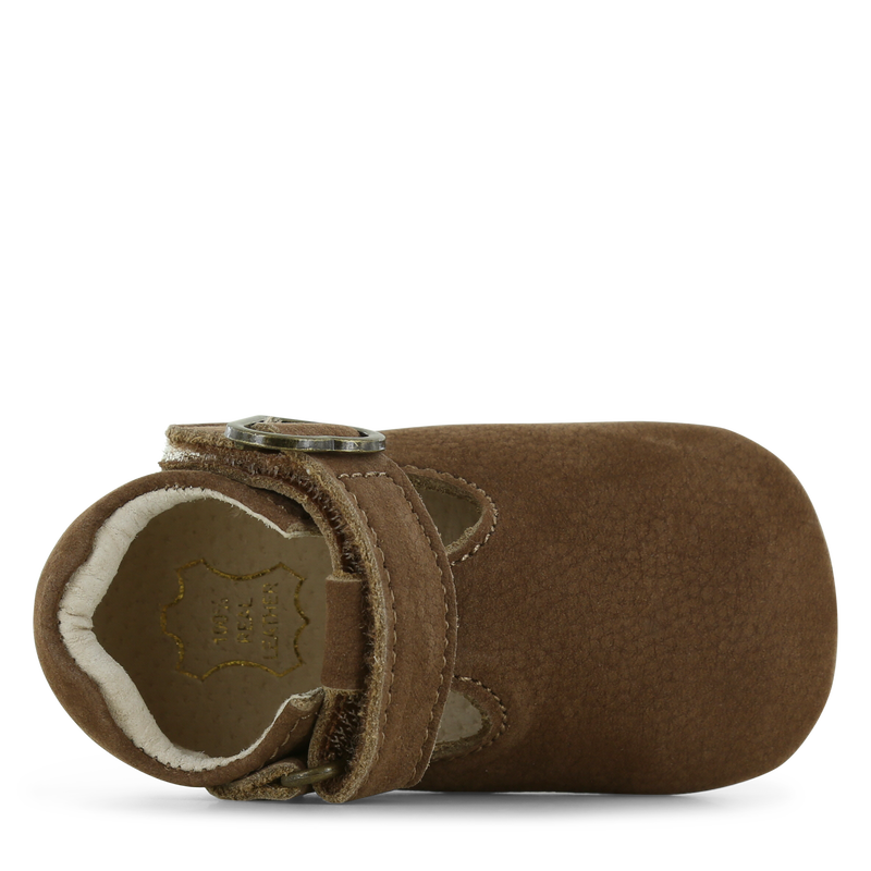 Shoesme bruin BABY-PROOF® T-band schoentje Leer, Nubuck | Uni schoenen
