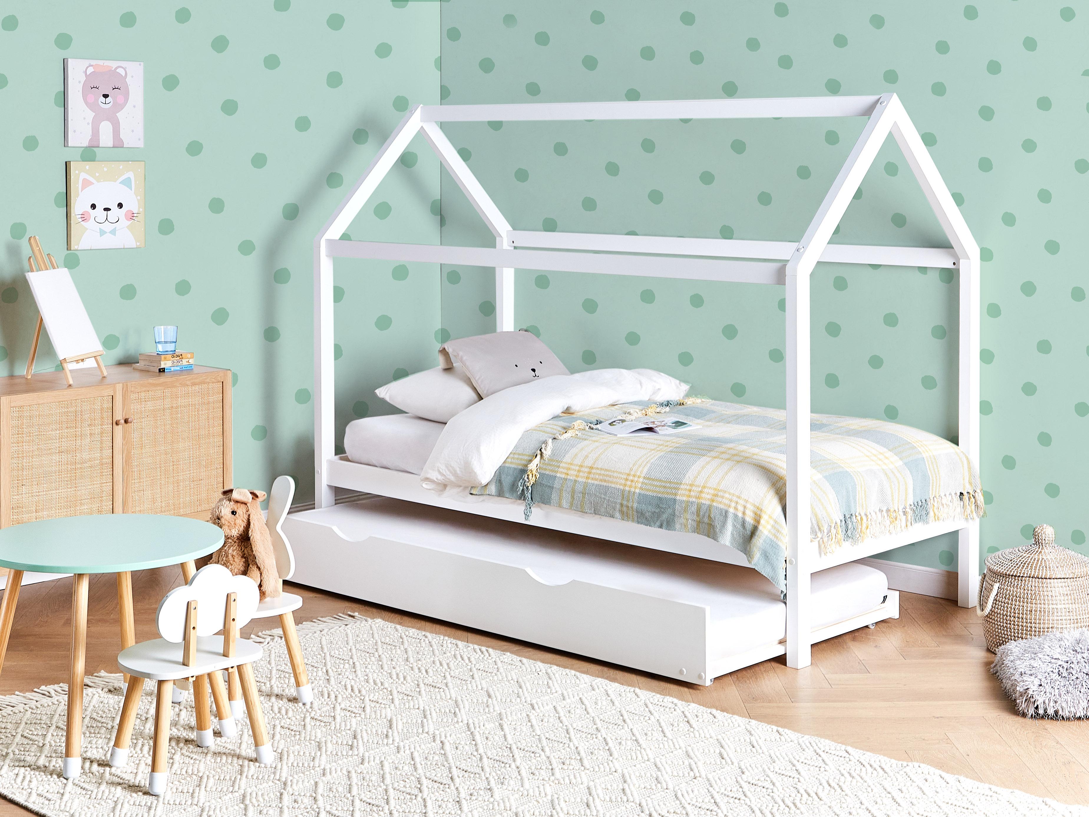 Kinderonderschuifbed Dennenhout CRILLON 90 x 200 cm Wit